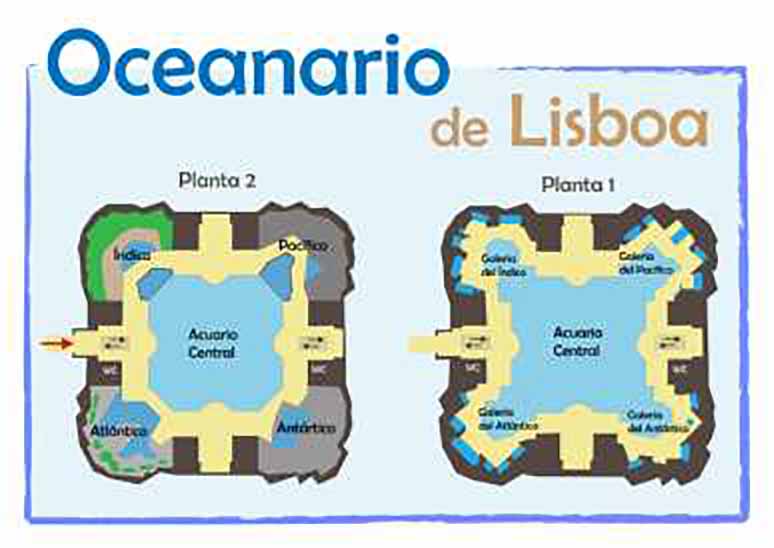 リスボン海洋水族館の館内見取り図