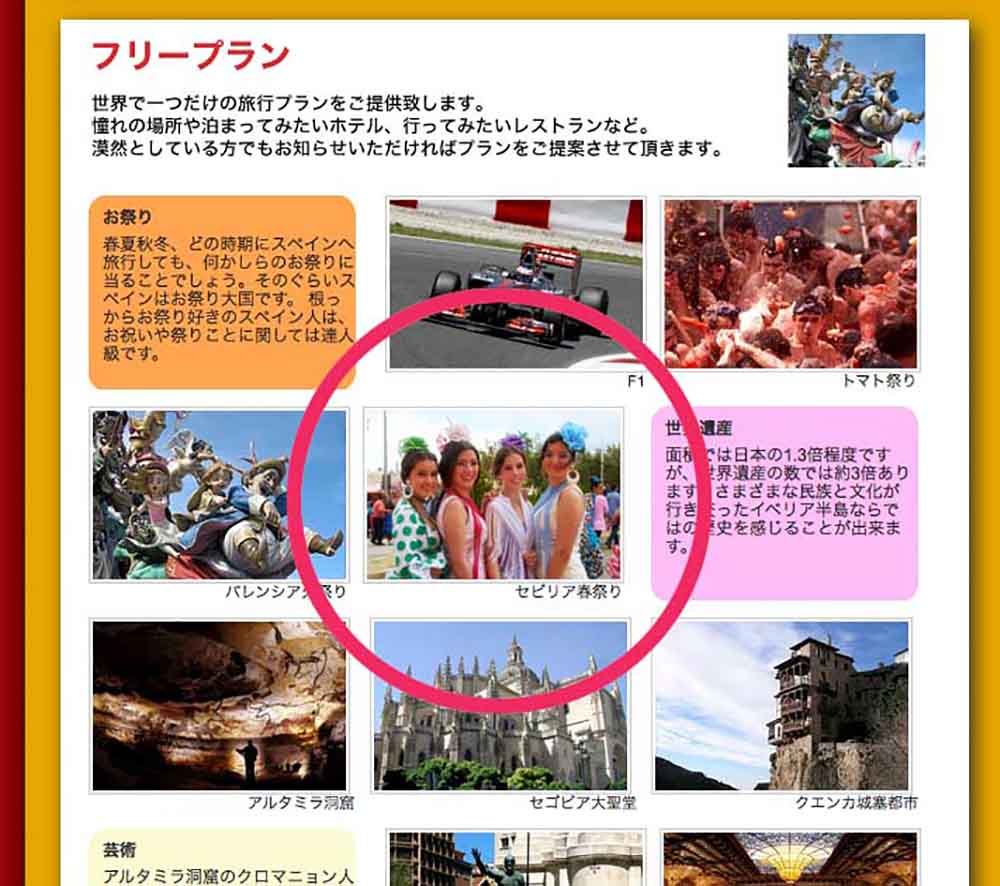 私の写真を無断転載したWebサイトのスクリーンショット