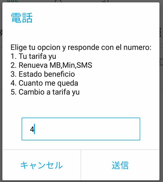 ボーダフォンのSIMのデータ通信の残量をチェック3