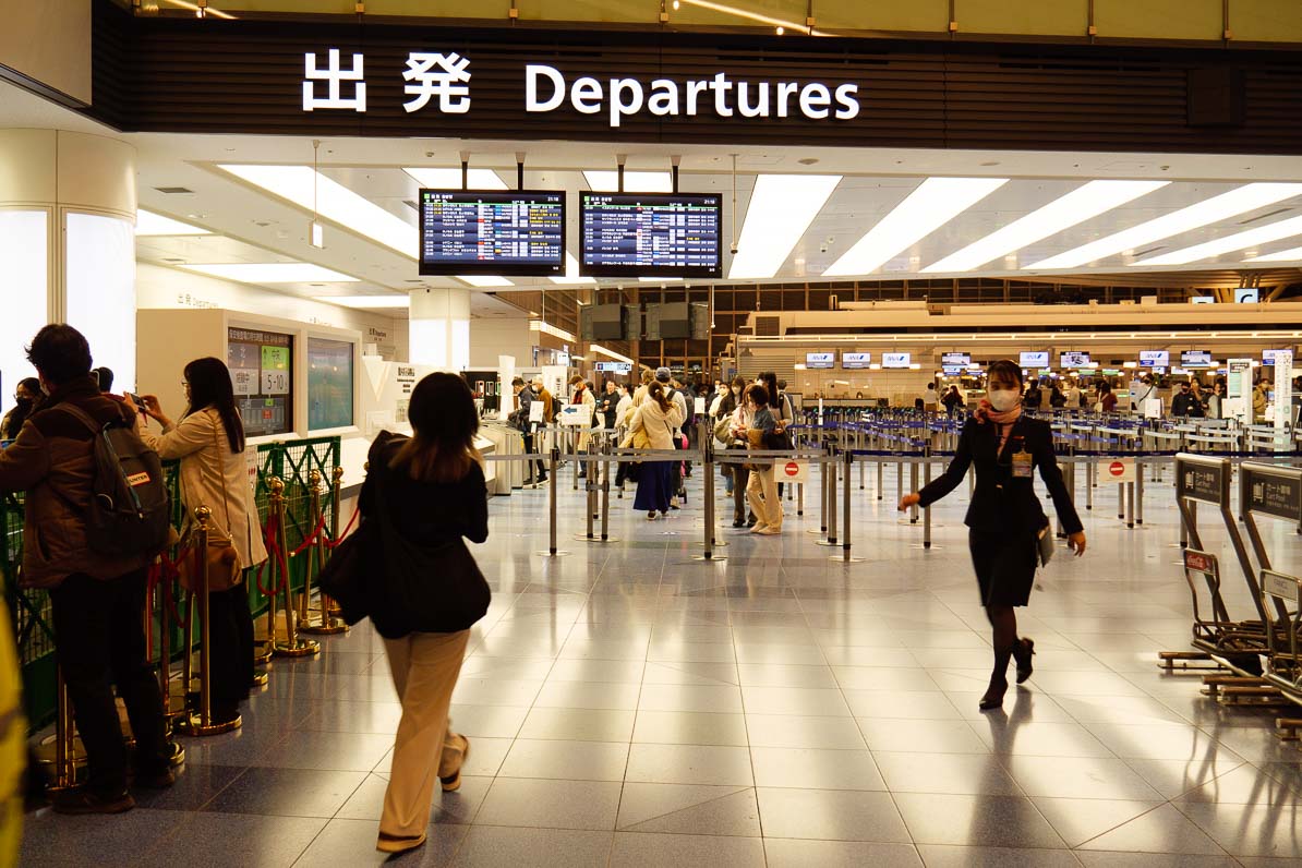 羽田空港の出発フロア